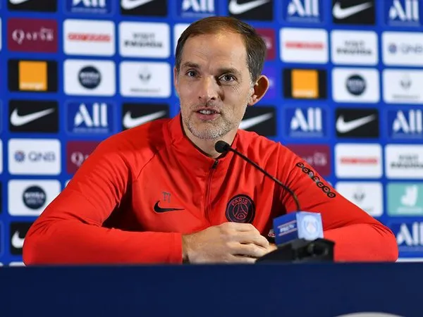 Thomas Tuchel saat konferensi pers jelang laga kontra Metz.
