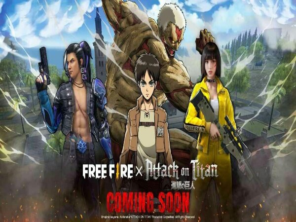 Free Fire Resmi Berkolaborasi dengan Anime Attack on Titan