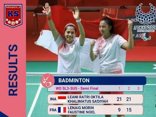 Leani/Sadiyah Melesat ke Final Paralimpiade Tokyo 2020