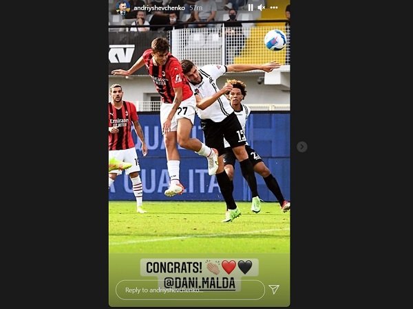 Shevchenko Beri Selamat Kepada Daniel Atas Gol Perdananya Untuk Milan
