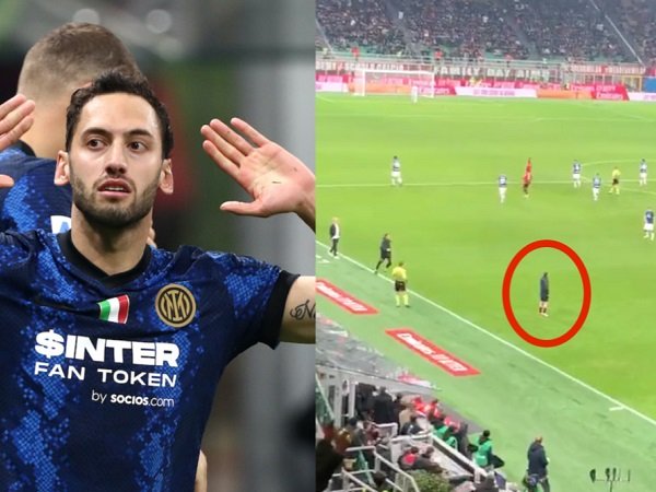Momen Calhanoglu Ditegur Saat Selebrasi Gol Di Depan Fans Milan