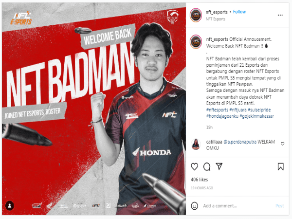 Masa Peminjaman di 21 Esports Selesai, Badman Kembali ke NFT Esports