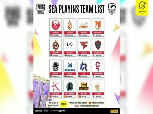 Berikut 16 Tim Peserta Babak Play-Ins PMPL SEA Championship Spring 2022