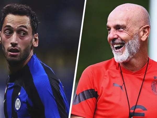 Hakan Calhanoglu dan Stefano Pioli