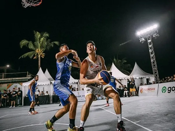 Pemain Dewa United Surabaya ketika berlaga di IBL 3x3.