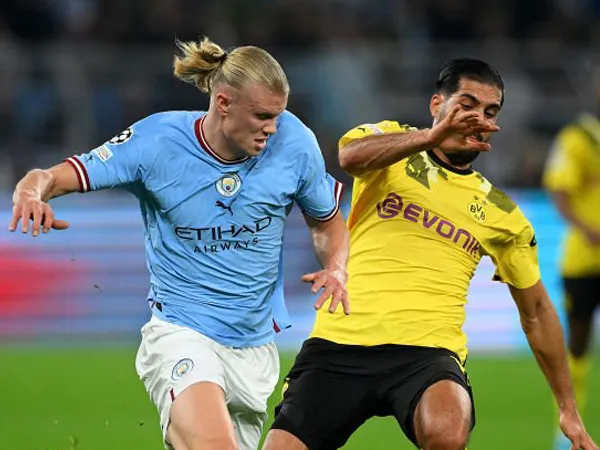 Pemain Manchester City dan Borussia Dortmund.