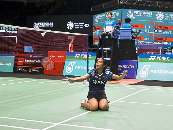 Malaysia Open 2023 : Gregoria Mariska Tak Jemawa Setelah Atasi He Bingjiao