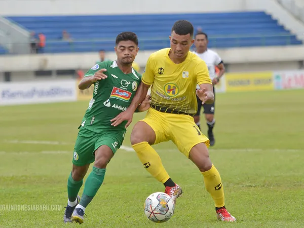Penyerang Barito Putera, Gustavo Tocantins saat menghadapi PSS Sleman