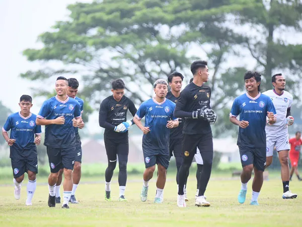 Latihan perdana Arema FC pasca libur