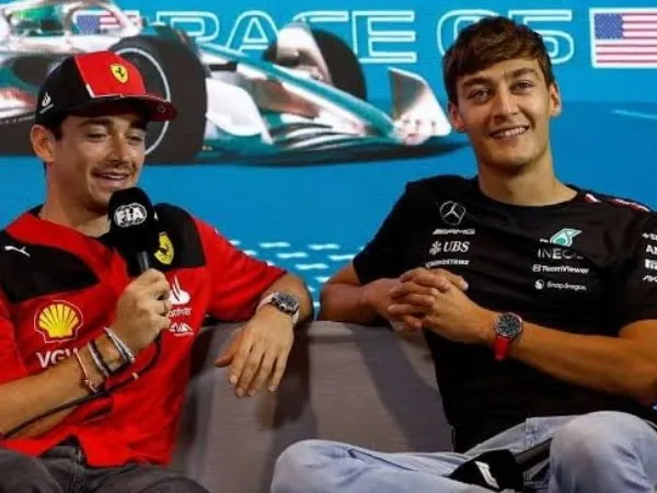 George Russell Kecam Manuver Leclerc di GP Inggris