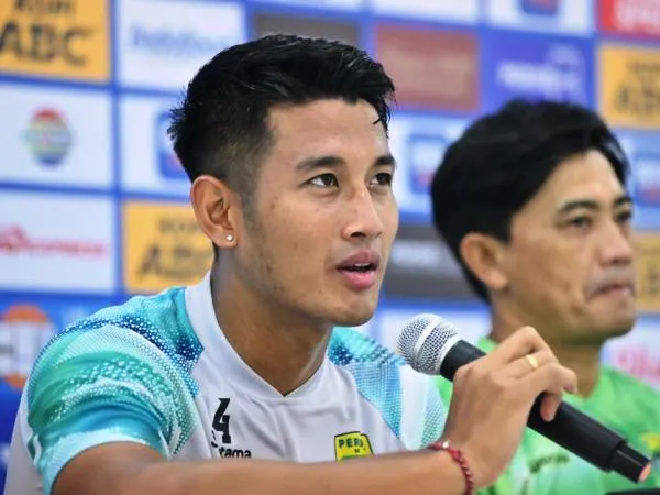 I Putu Gede dalam jumpa pers jelang laga