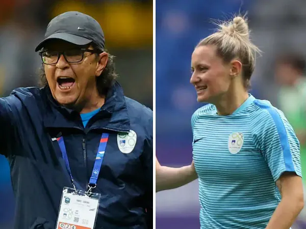 Wakil kapten timnas Slovenia Dominika Conc (kanan) dan Borut Jarc. (Foto: BBC)