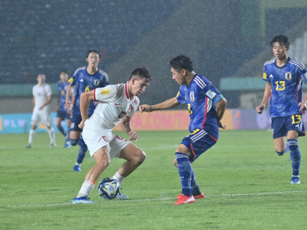 Diwarnai Hujan Deras, Jepang U-17 Sukses Raih Kemenangan