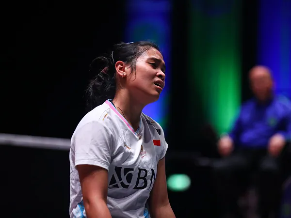 Gregoria Mariska Tunjung masih kesal karena terkena insiden flashlight di All England 2024.