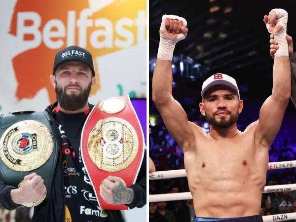 Anthony Cacace (kiri) dan Eduardo Nunez. (Foto: Irish Times)
