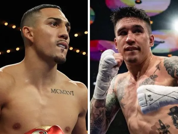 Teofimo Lopez (kiri) dan Steve Claggett. (Foto: Ring TV)