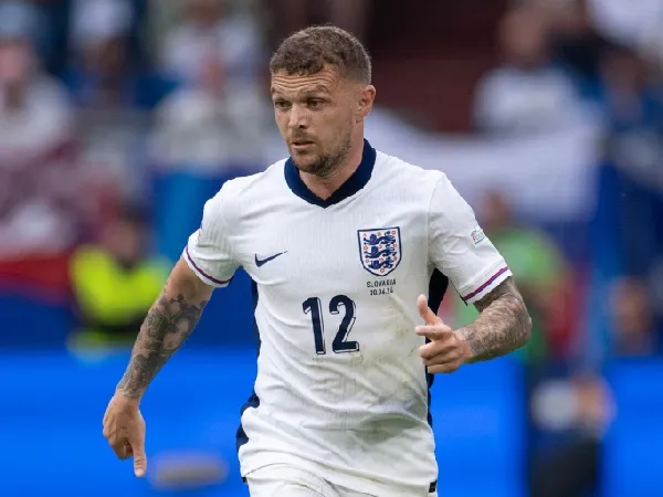 Kieran Trippier bermain sebagai bek kiri untuk Inggris di Euro 2024