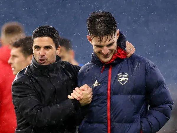 Mikel Arteta dan Declan Rice