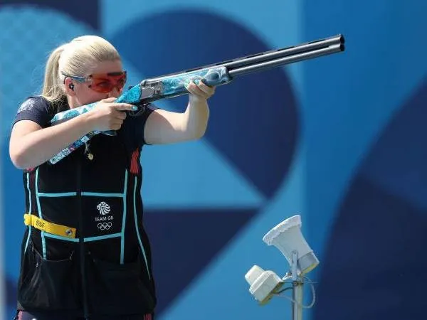 Amber Rutter beraksi di Olimpiade Paris. (Foto: AP)