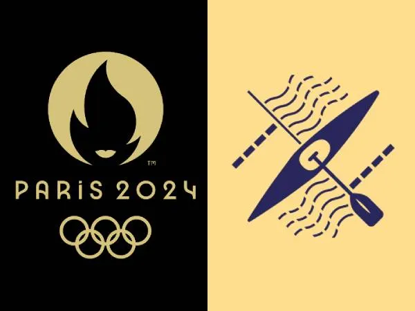 Gambar pictogram kompetisi kano slalom untuk Olimpiade Paris 2024. (Foto: Olympics)