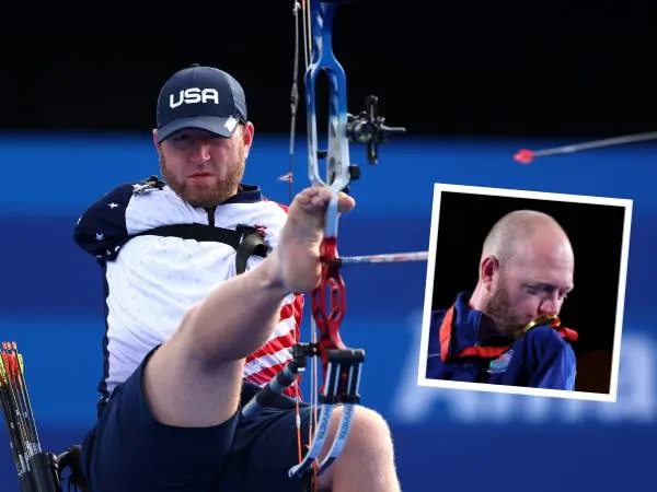 Pemanah AS Matt Stutzman merebut medali emas nomor Individual Compound di Paralimpiade Paris. (Foto: AP)