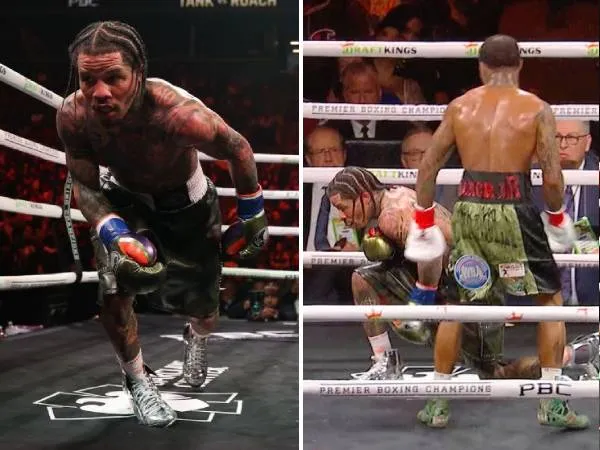 Gervonta Davis mengatakan bahwa alasan dia sengaja berlutut adalah karena minyak dari perawatan rambut “membakar mata saya”. (Foto: Fight TV)