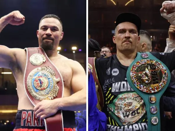 Oleksandr Usyk (kanan) dan Joseph Parker. (Foto: Fight TV)