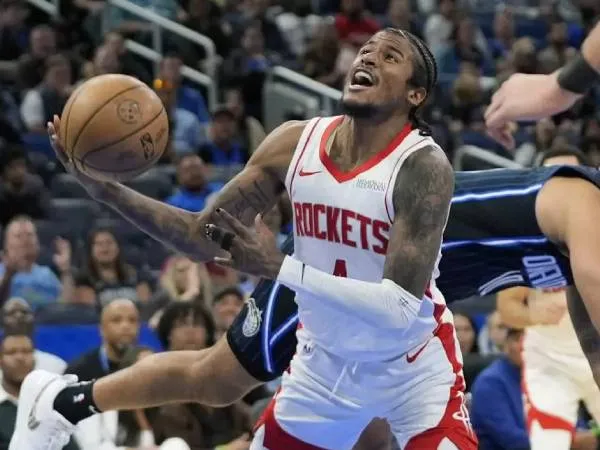 Jalen Green mencetak 26 poin saat Houston Rockets mengalahkan tuan rumah Orlando Magic 116-108 pada Rabu (19/3) malam. (Foto: AP)