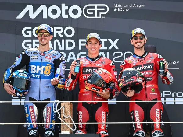 Davide Tardozzi senang lihat performa Marquez dan Bagnaia di GP Aragon.