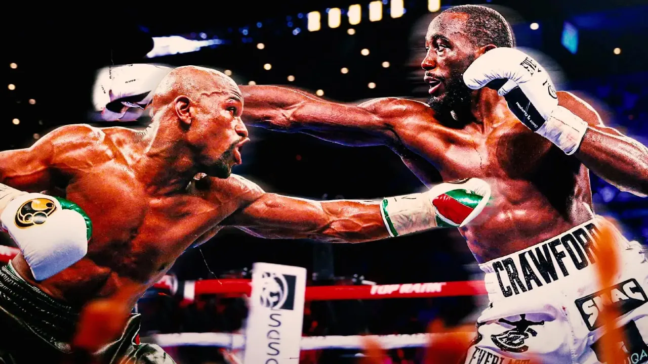 Floyd Mayweather (kiri) dan Terence Crawford. (Foto: Fight TV)