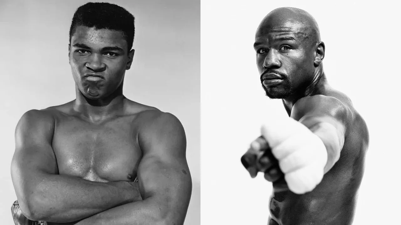 Floyd Mayweather Jr (kanan) dan Muhammad Ali. (Foto: Fight TV)