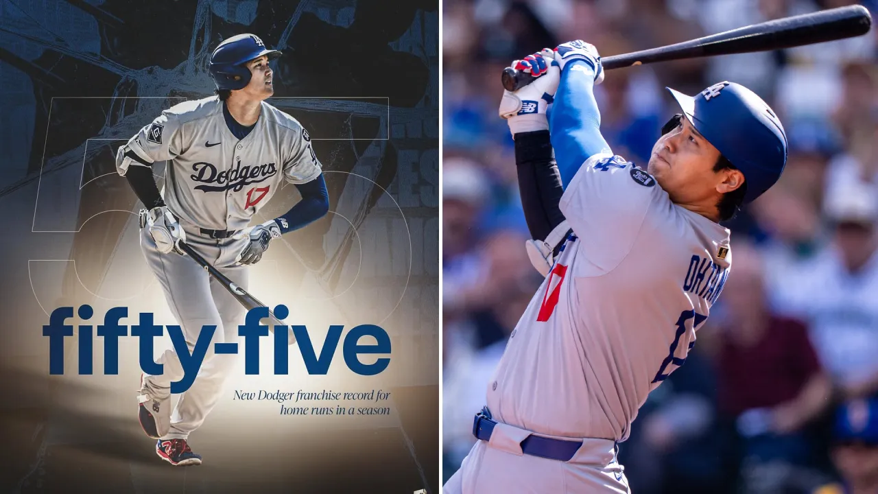 Shohei Ohtani Catat Rekor 55 HR, Pecahkan Rekor Dodgers Jelang Playoff