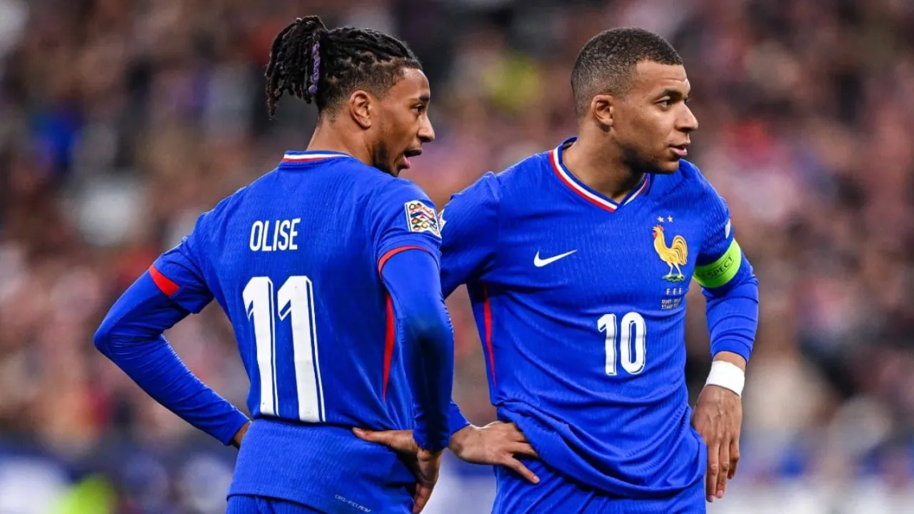 Michael Olise dan Kylian Mbappe (Sumber: AFP)