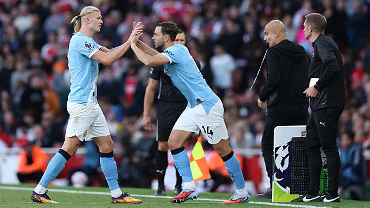 Nico Gonzalez and Erling Haaland via gettyimages