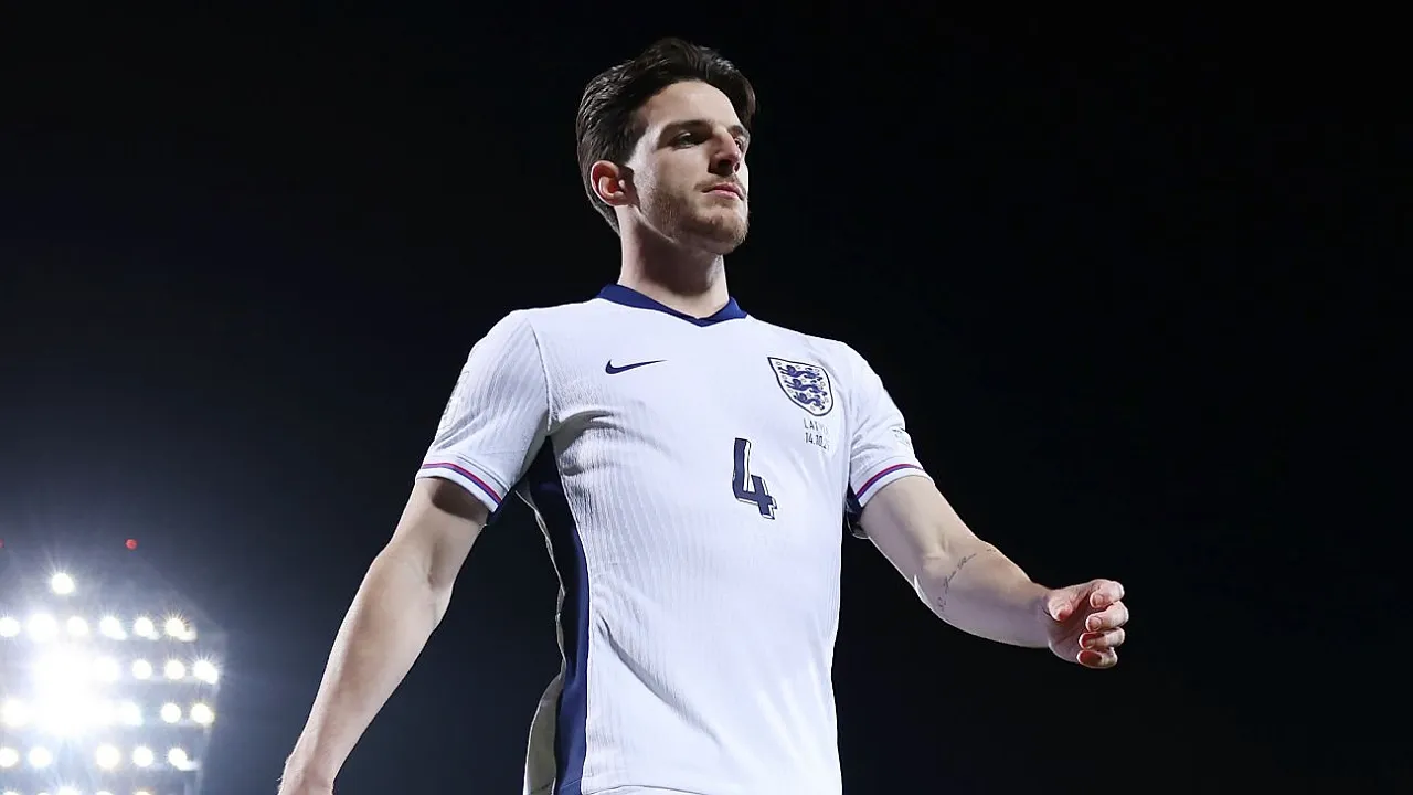 Gelandang timnas Inggris, Declan Rice. (Foto: Michael Regan - The FA/The FA via Getty Images)