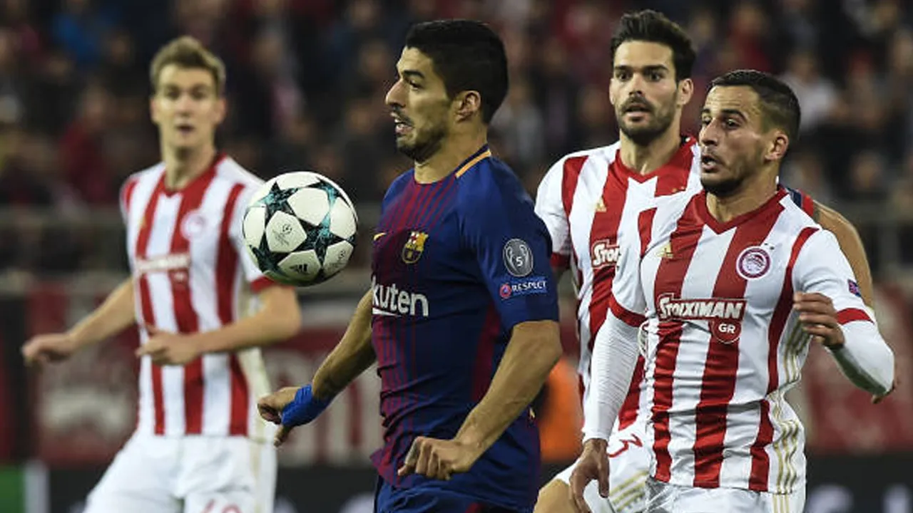 Barcelona vs Olympiakos via gettyimages