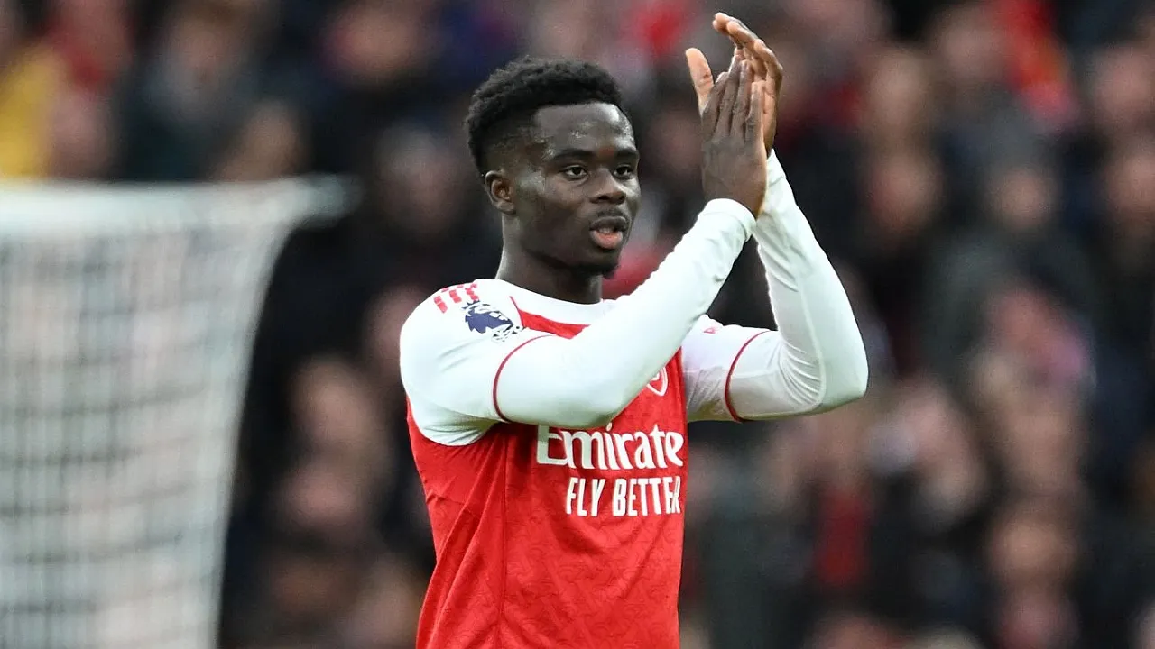 Winger Arsenal, Bukayo Saka. (Foto: Stuart MacFarlane/Getty Images)
