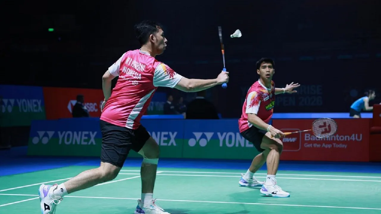 Sabar/Reza senang bisa menangi laga perdana di India Open 2026. (Gambar: PBSI)