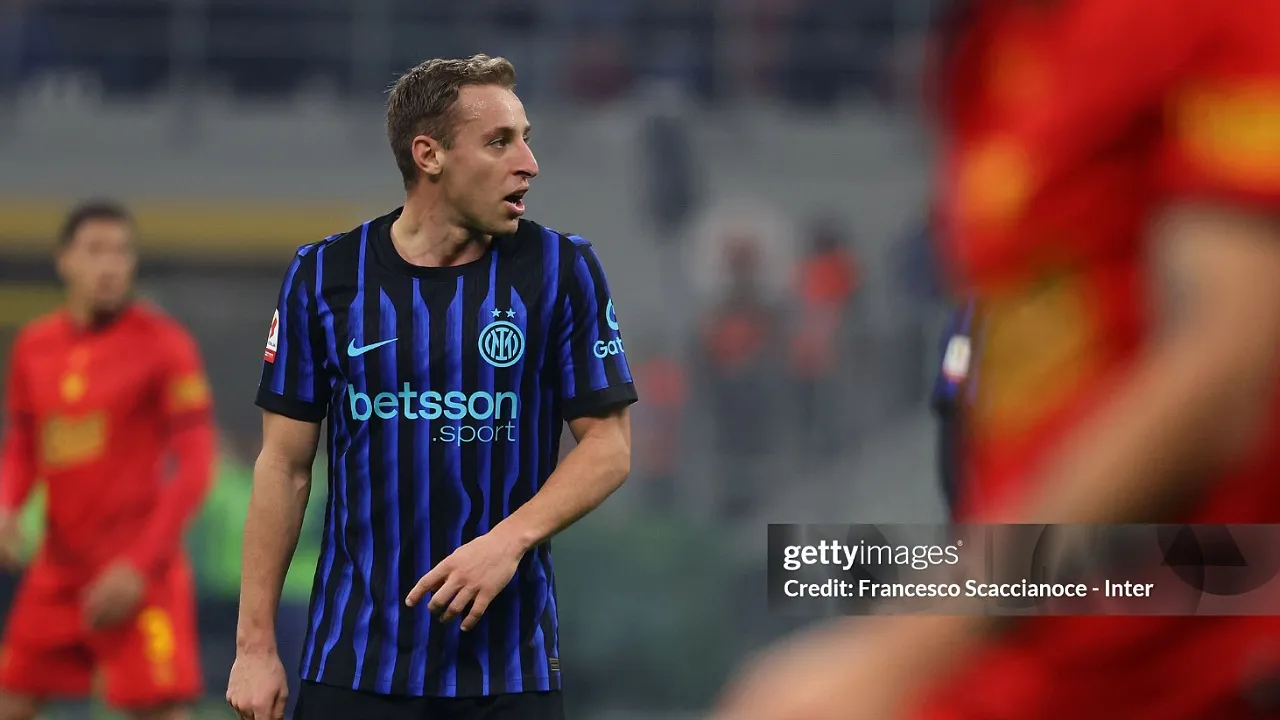 Nottingham Forest incar gelandang Inter Milan, Davide Frattesi. (Foto: Francesco Scaccianoce - Inter/Inter via Getty Images)