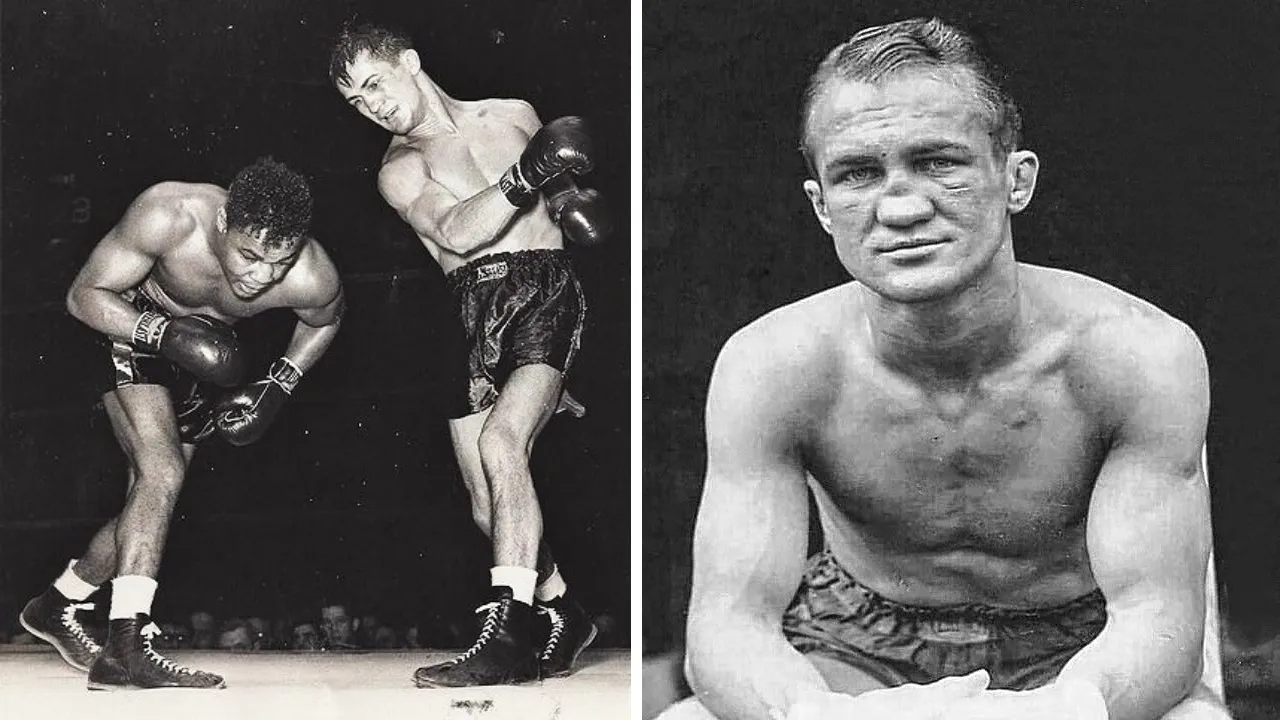 Fritzie Zivic (kanan) dan saat menghadapi Henry Armstrong di duel pertama di MSG. (Foto: Fight TV)
