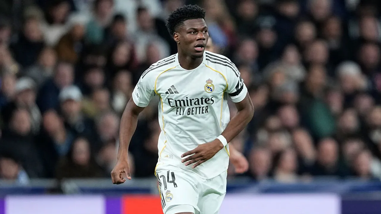 Aksi Aurelien Tchouameni di laga kontra AS Monaco.