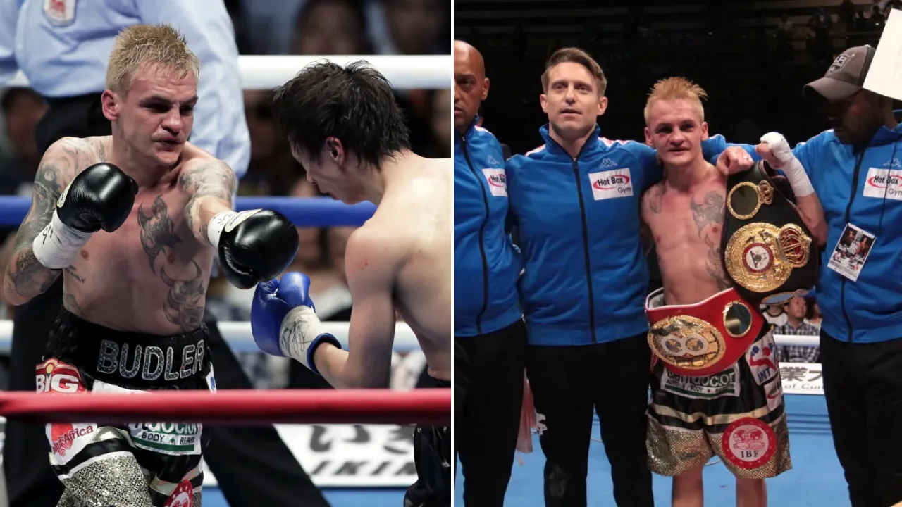 Hekkie Budler bertarung di kandang lawan untuk merebut gelar Ring, IBF, dan WBA kelas terbang junior (108 pound) melawan Ryoichi Taguchi. (Foto: Fight TV)