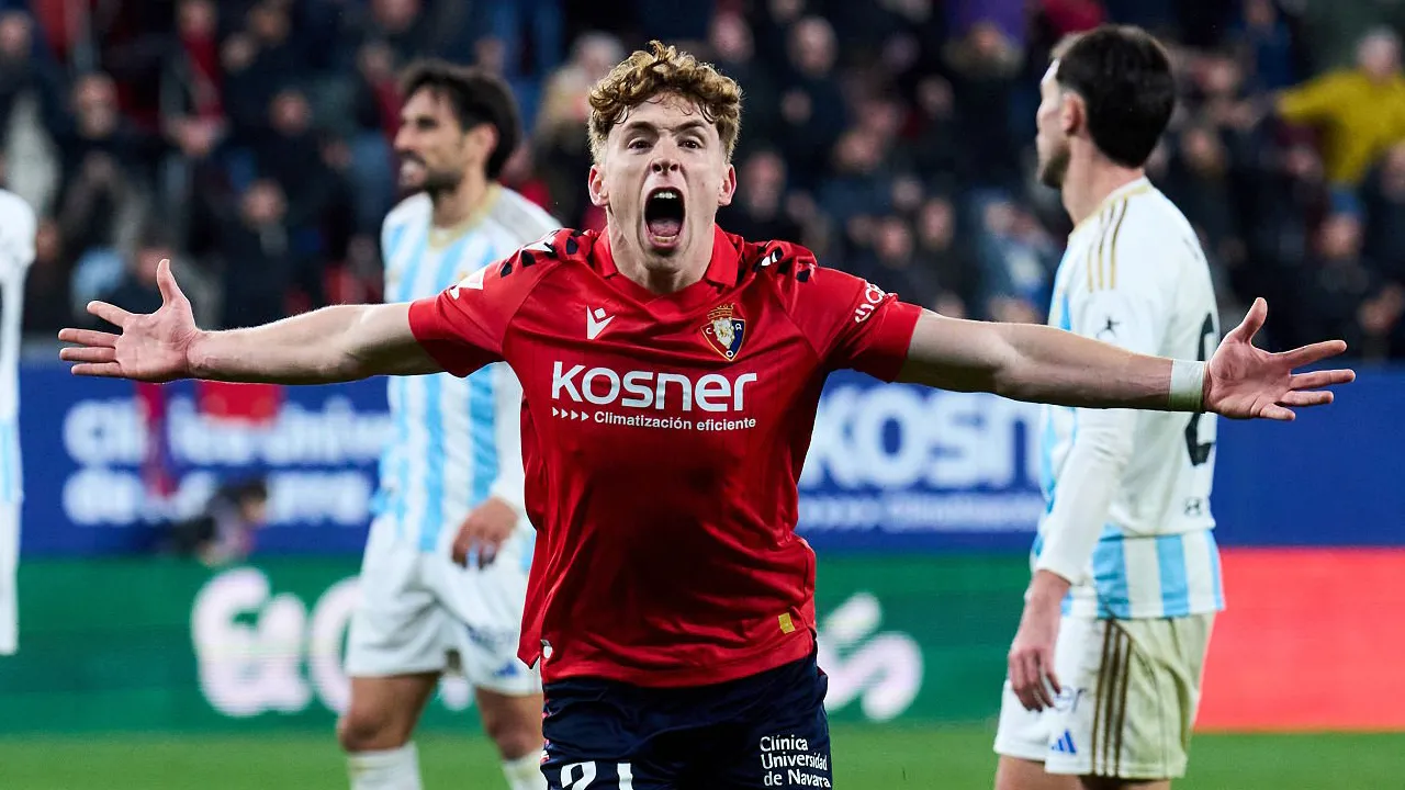 Pemain sayap Osasuna, Victor Munoz.