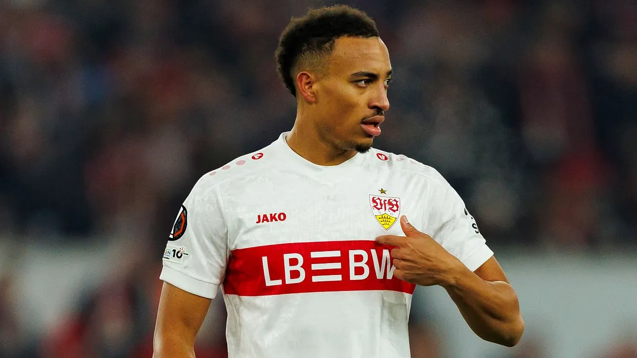 Gelandang VfB Stuttgart, Jamie Leweling.