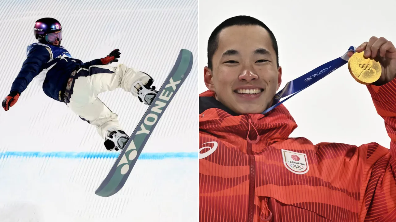 Kira Kimura memimpin kemenangan dengan penampilan konsisten dalam nomor big air snowboard putra Olimpiade Musim Dingin 2026. (Foto: AP)