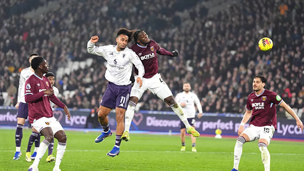 Hasil Pertandingan Premier League: West Ham United 1-1 Manchester United