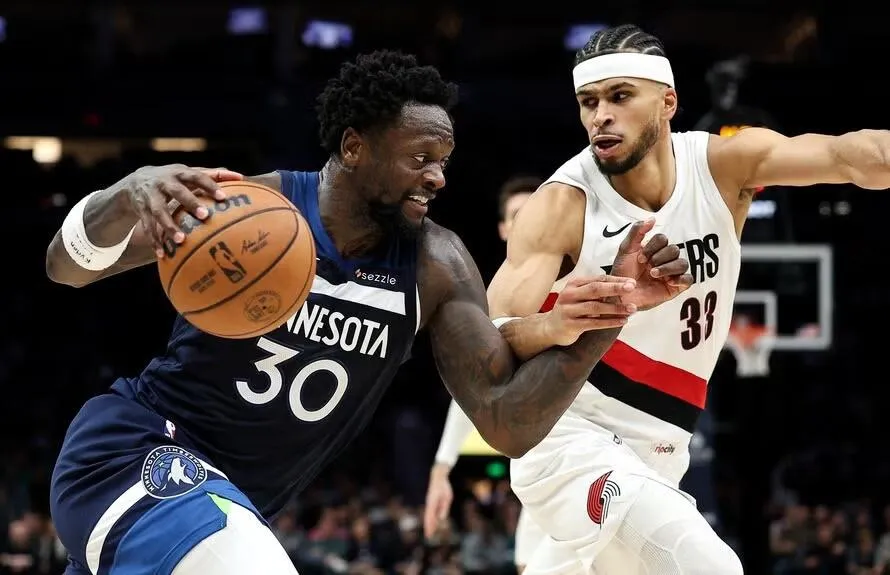 Julius Randle Bawa Timberwolves Tumbangkan Trail Blazers - sumber: (mainbasket)