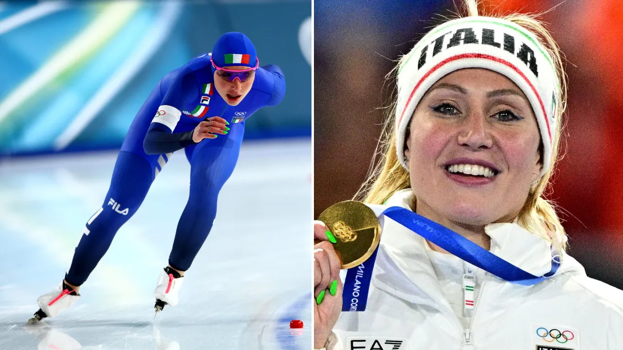 Francesca Lollobrigida mencatat waktu 6 menit 46,17 detik, unggul tipis atas atlet Belanda Merel Conijn yang finis dalam 6:46,27. (Foto: AP)