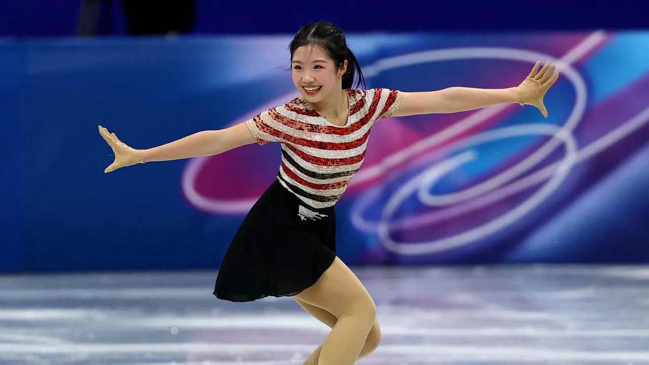 Ami Nakai meraih 78,71 poin melalui program yang diiringi musik komposer Italia Nino Rota dari film La Strada. (Foto: AP)