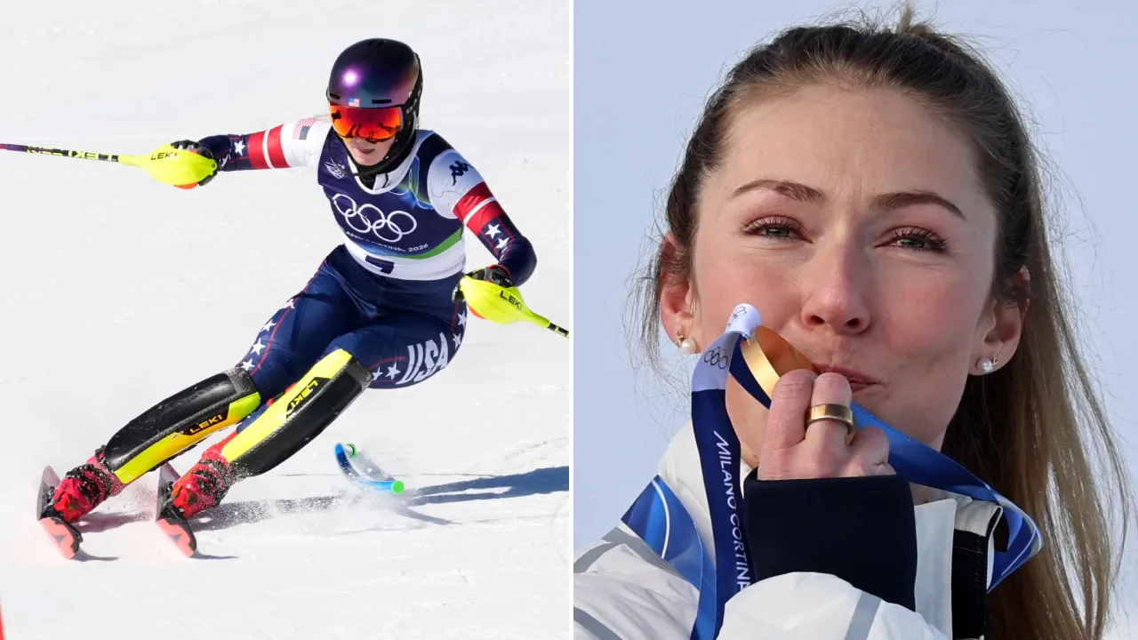 Mikaela Shiffrin mencatat keunggulan total 1,50 detik atas pesaing terdekatnya, Camille Rast dari Swiss, yang meraih medali perak. (Foto: AP)